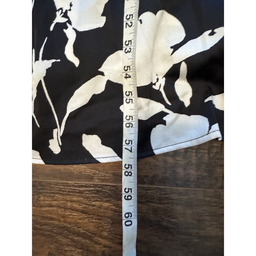 Tahari ASL Floral Maxi Dress With Pockets Black White Size L New With Tags - Picture 9 of 10